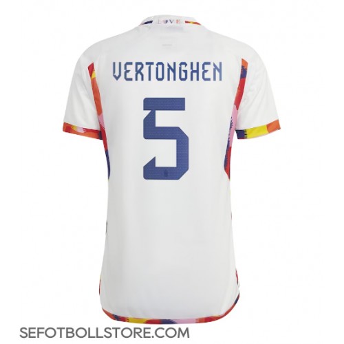 Belgien Jan Vertonghen #5 Replika Bortatröja VM 2022 Kortärmad